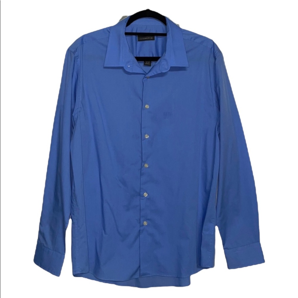Covington Mens Button Down Dress Shirt - Blue - Size L